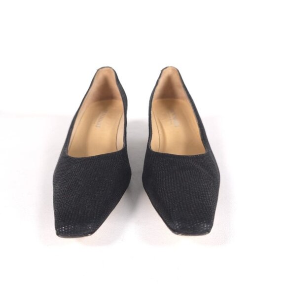 BRUNO MAGLI Women’s HANDMADE IN‎ ITALY Textured LEATHER Heels Black Size 8.5 AA - Picture 1 of 14